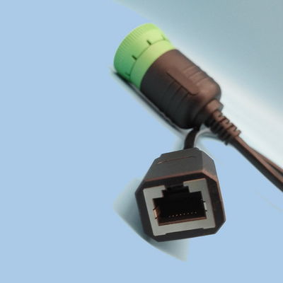 Green Round Deutsch 9 Pin Type 2 J1939 Female to RJ45 Female Cable
