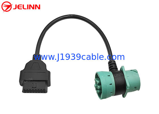 緑色 Deutsch J1939 9Pin 男性 女性コネクタ OBD2 OBDII 女性ケーブル T形 9 Pin OBD 2 アダプタ