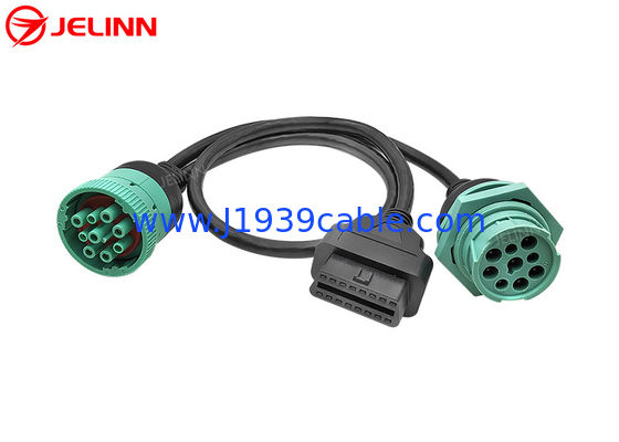 J1939 9 ピン 9ピン ロープ付き接続器 OBD 2 OBDII 16ピン 16ピン スプリッター Yケーブル