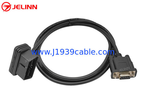 J1962 右角OBD 2 OBD2 16ピンからRS232 DB9接続ケーブル