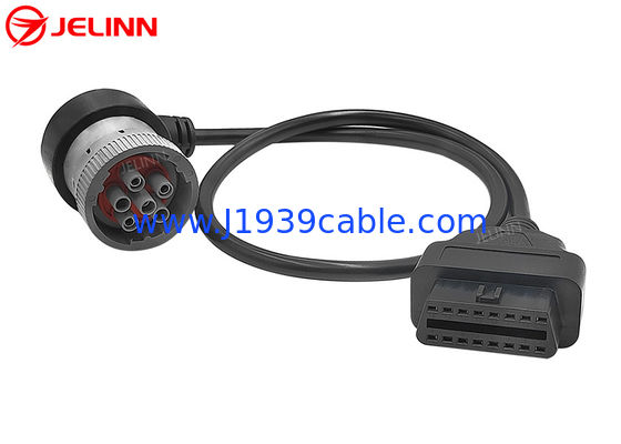 右角 J1708 6ピン接続器とOBD 2接続器のケーブル
